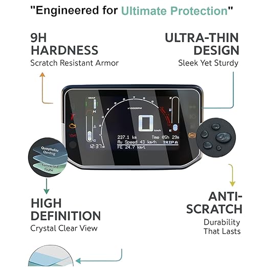 Screen Guard for Hero Karizma 210 XMR 2025 | TFT HD Clear Full Cover Digital Meter Protector | Easy Installation Kit