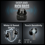 Wisely Buds Pro True Wireless Earbuds (Bluetooth V5.4) with 50 Hours Playtime & 2-mic Clear Calling ANC, IPX4 Waterproof, Deep Bass Stereo Ear Buds TWS Earphones