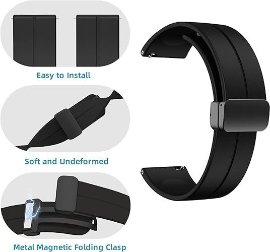 Wisely 22mm Silicone Replacement Strap for Smartwatches