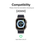 Tempered Glass for Apple Watch Ultra / Ultra 2 (49mm) | Full Cover Edge-to-Edge Screen Protector | 9H Hardness | Pack of 2