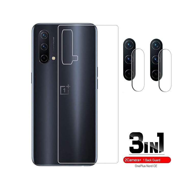 3-in-1 Camera Lens Nano Glass + Anti-Scratch TPU Back Guard Screen Protector for OnePlus Nord CE 5G