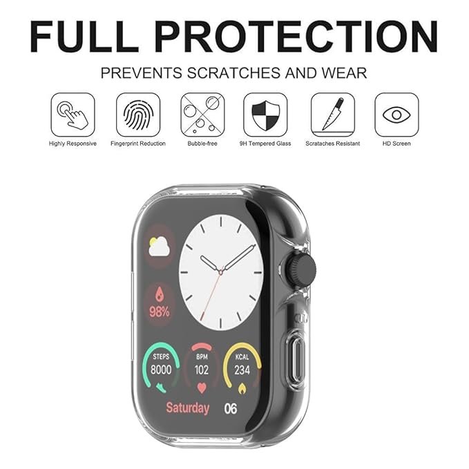 Wisely Protective Case Cover for Noise Colorfit Ultra 3 Smartwatch – Transparent Soft TPU Full Screen Guard, Scratch Resistant, Shockproof & Easy Install