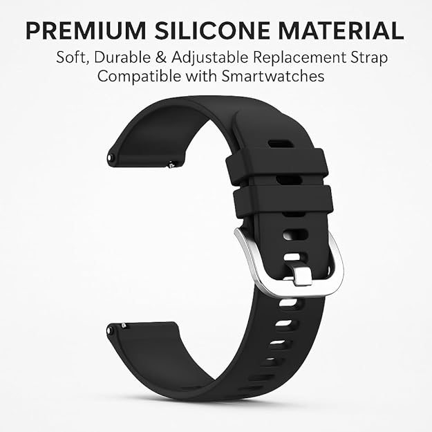 Wisely Adjustable Silicone Replacement Strap for CMF by Nothing Watch Pro & Watch Pro 2 – Durable, Stylish & Comfortable Smartwatch Band with Steel Buckle