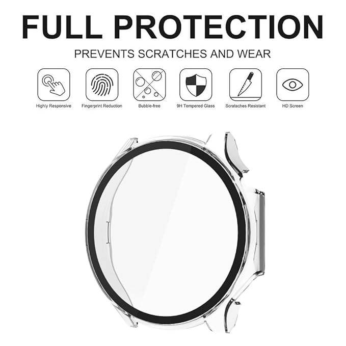 Wisely Electroplate Shine Slim Bumper Tempered Glass Case Cover for OnePlus Watch 2 – Transparent, Shockproof, Scratch-Resistant, Full Protection