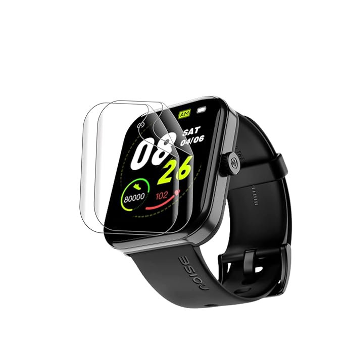 Wisely [Pack of 3] Screen Guard Protector for Noise Pulse 2 Max Smartwatch 1.85" – Flexible TPU, HD Clear, Bubble-Free, Full Edge Coverage