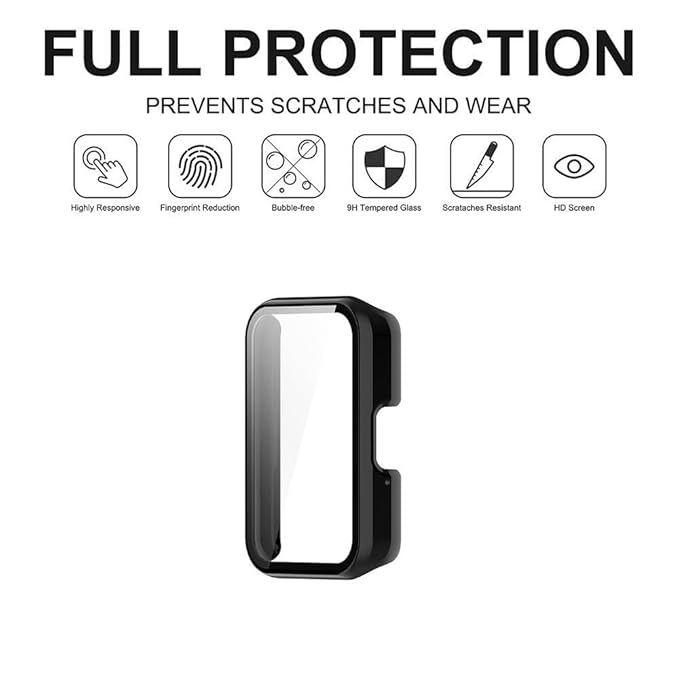 Wisely Electroplate Shine Slim Bumper Tempered Glass Protective Case for Samsung Galaxy Fit 3 – Luxury Black, Shockproof, 360° Full Cover