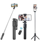 Selfie Sticks with Bluetooth Wireless Remote and Tripod Stand, 3-in-1 Multifunctional Extendable Selfie Stick Compatible with iPhone/Mi/OnePlus/Samsung/Oppo/Vivo and All Phones