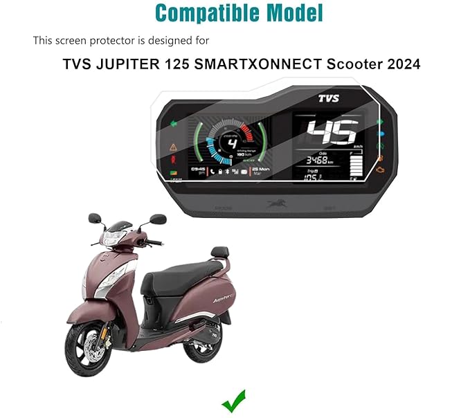 Screen Guard for TVS Jupiter 125 SmartXonnect Scooter 2024 – HD Clear 9H Protection, Edge-to-Edge Full Cover