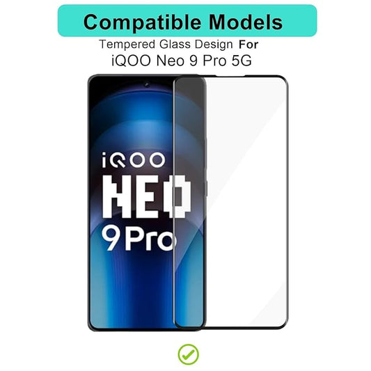 Edge To Edge Smartphone Tempered Glass For Iqoo Neo 9 Pro 5G |6.78 Inch| Screen Protector With Easy Installation Kit -