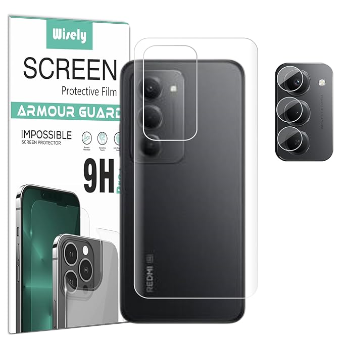 2in1 Camera Lens Nano Glass + TPU Anti-Scratch Back Guard for Redmi 15 5G – Back + Camera Protection Combo