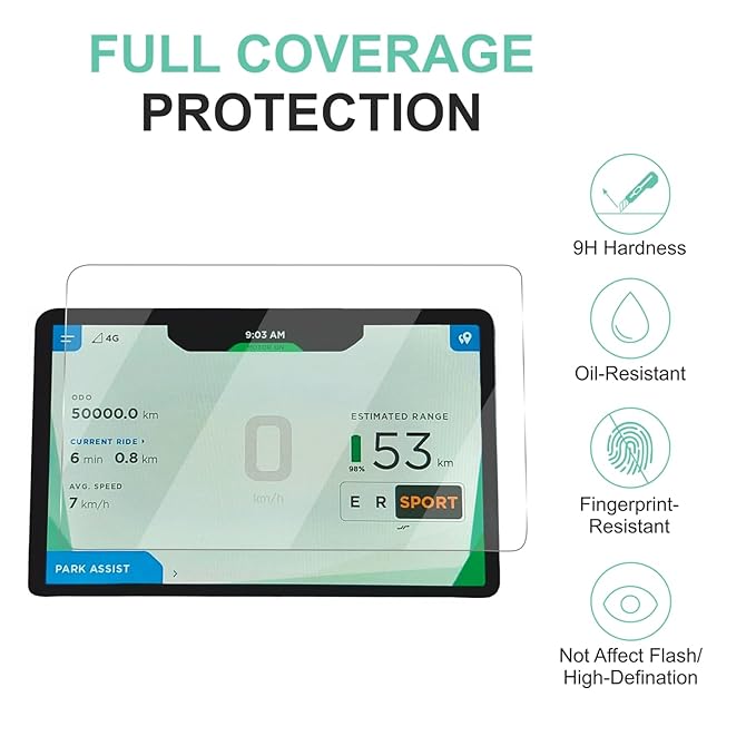Wisely Screen Guard Protector for Ather 450x / 450 Plus EV Scooter 7-Inch Display – 9H Hardness, HD Clear, Full Edge-to-Edge Cover, Easy Install Kit