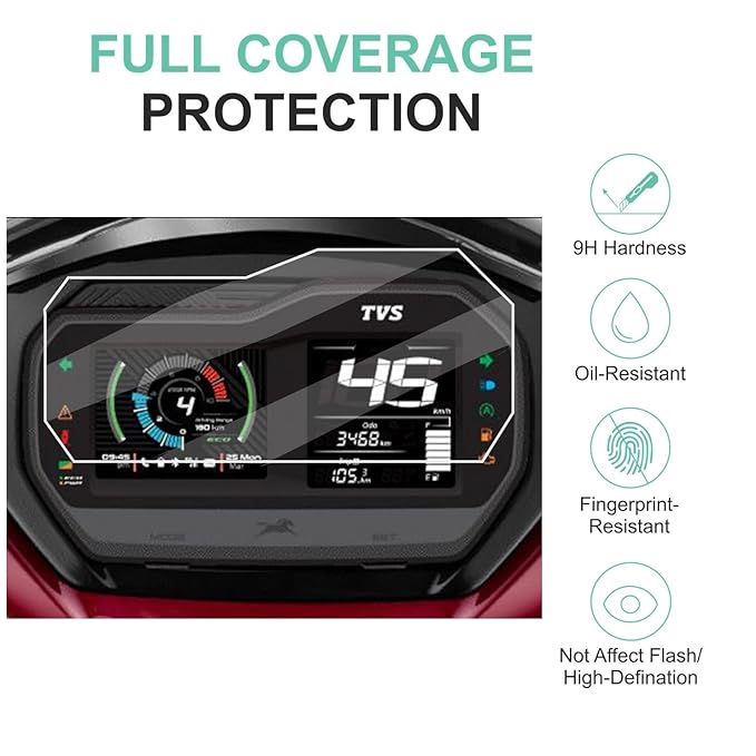 Screen Guard for TVS Jupiter 125 SmartXonnect Scooter 2024 – HD Clear 9H Protection, Edge-to-Edge Full Cover