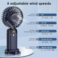Multifunctional Handheld Fan with Digital Display – Rechargeable USB Mini Fan with 5-Speed – Silent, Portable Desk Fan for Makeup Girl Women Travel, Office, Home – Personal Cooling Fan,