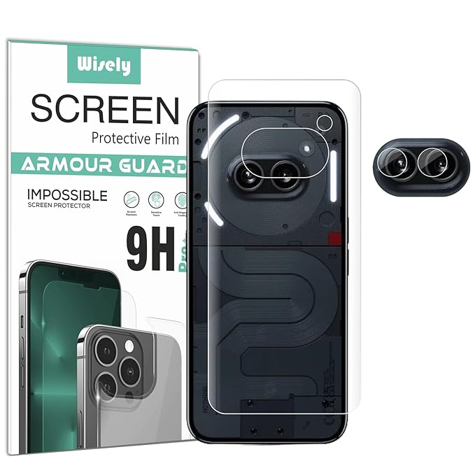 Wisely 2-in-1 Camera Lens Nano Glass + Anti-Scratch TPU Back Guard Screen Protector for Nothing Phone 2a 5G – Back + Camera Guard