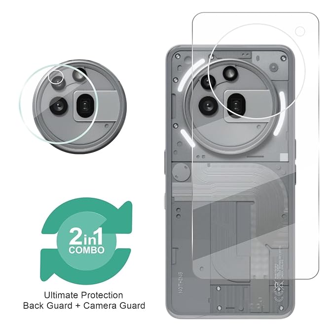 Wisely 2-in-1 Camera Lens Nano Glass + TPU Back Guard Protector for Nothing Phone 3a Pro – Edge-to-Edge Anti-Scratch Protection