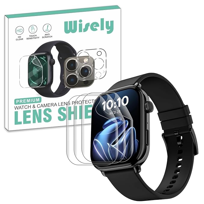 Wisely Full-Cover TPU Screen Guard for Noise Pulse 4 Max Smartwatch – Pack of 3