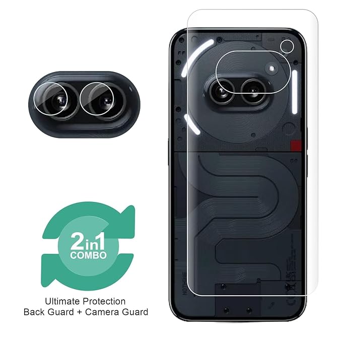 Wisely 2-in-1 Camera Lens Nano Glass + Anti-Scratch TPU Back Guard Screen Protector for Nothing Phone 2a 5G – Back + Camera Guard
