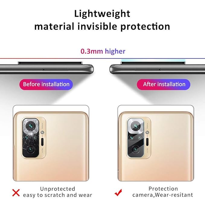 Camera Glass Guard for Redmi 15 5G, 9H Hardness, HD Clear, Anti-Scratch - Pack of 2