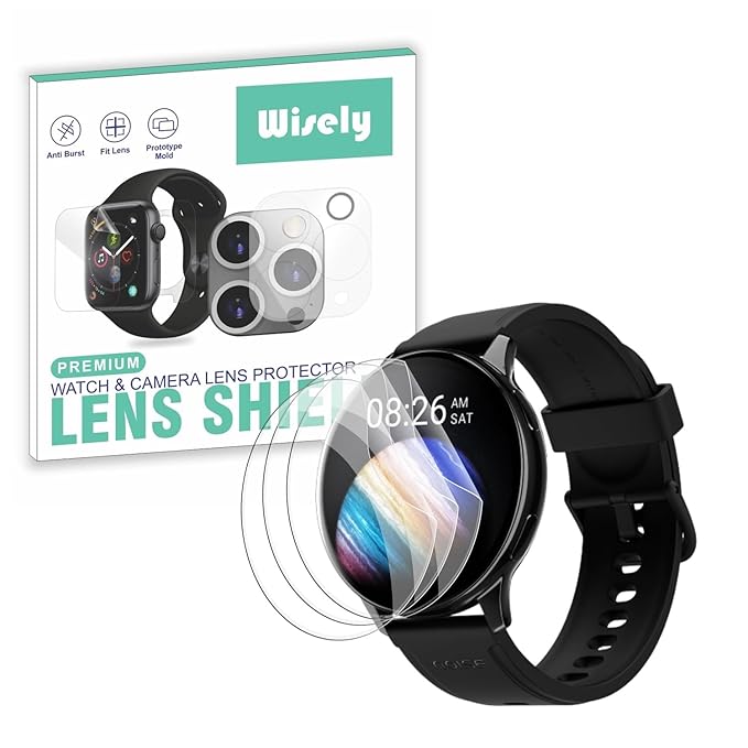 Wisely 3pcs Screen Guard Protector for Noise Vortex Plus Smartwatch – Full Coverage, HD Clear, Anti-Scratch, Easy Installation