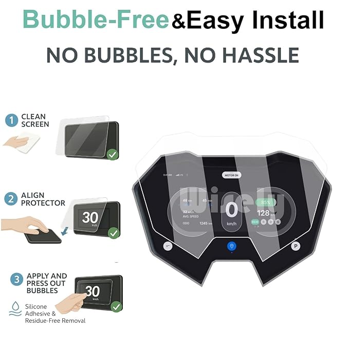 Wisely Premium 5-inch Screen Guard Protector for SIMPLE One / OneS / Dot ONE 2024-2025 EV Scooter – HD Clear, Scratch Resistant Display Film with Easy Installation Kit