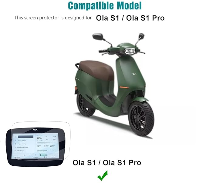 Wisely Tempered Glass Screen Guard for Ola S1, Ola S1 Pro & Ola S1 Air EV Scooter (7-Inch) – HD Clear, Full Coverage, Easy Installation Kit