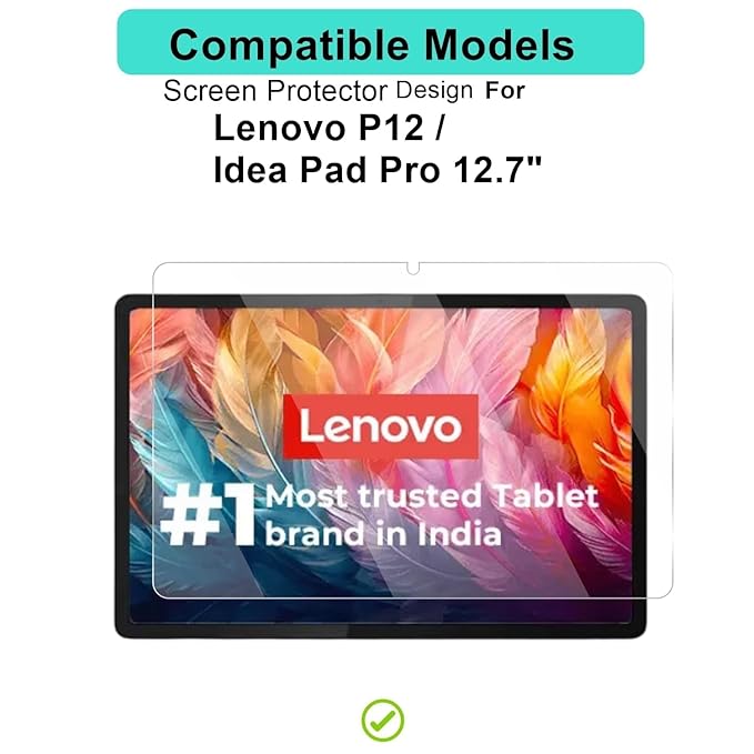 Wisely Premium Screen Protector for Lenovo P12 / Idea Tab Pro 2025 (12.7") Tablet – 9H Tempered Glass, Anti-Scratch, HD Clear, Bubble-Free Installation