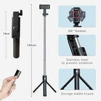 Selfie Sticks with Bluetooth Wireless Remote and Tripod Stand, 3-in-1 Multifunctional Extendable Selfie Stick Compatible with iPhone/Mi/OnePlus/Samsung/Oppo/Vivo and All Phones
