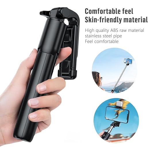 Selfie Sticks with Bluetooth Wireless Remote and Tripod Stand, 3-in-1 Multifunctional Extendable Selfie Stick Compatible with iPhone/Mi/OnePlus/Samsung/Oppo/Vivo and All Phones