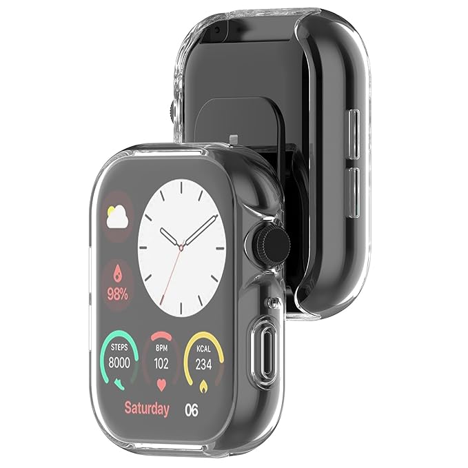 Wisely Protective Case Cover for Noise Colorfit Ultra 3 Smartwatch – Transparent Soft TPU Full Screen Guard, Scratch Resistant, Shockproof & Easy Install