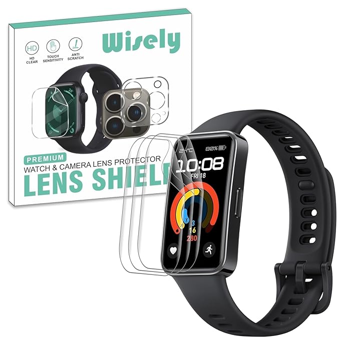 Wisely | Pack of 3 | Screen Guard Protector for Huawei Band 8/9/10 – Anti Shock, Anti-Scratch, HD Clear, Full Cover