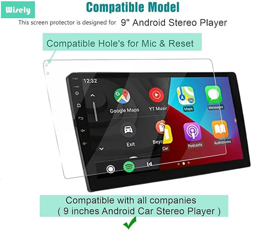 Premium Screen Guard For 9 Inch Android Car Stereo Touch Display Protector Accessories navigation system, Easy Installation Kit, HD Clear