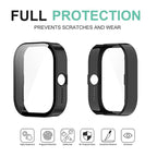 Wisely Shine Full Protective Slim Bumper Tempered Glass Case Cover Compatible with CMF by Nothing Watch Pro – Luxury Black