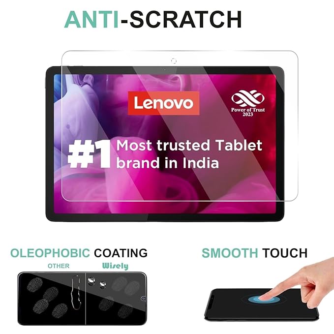 Wisely Premium Screen Protector for Lenovo Tab M11 |11-inch| – 9H Hardness, Anti-Scratch, Drop Resistant, HD Clear Glass Guard with Easy Installation Kit