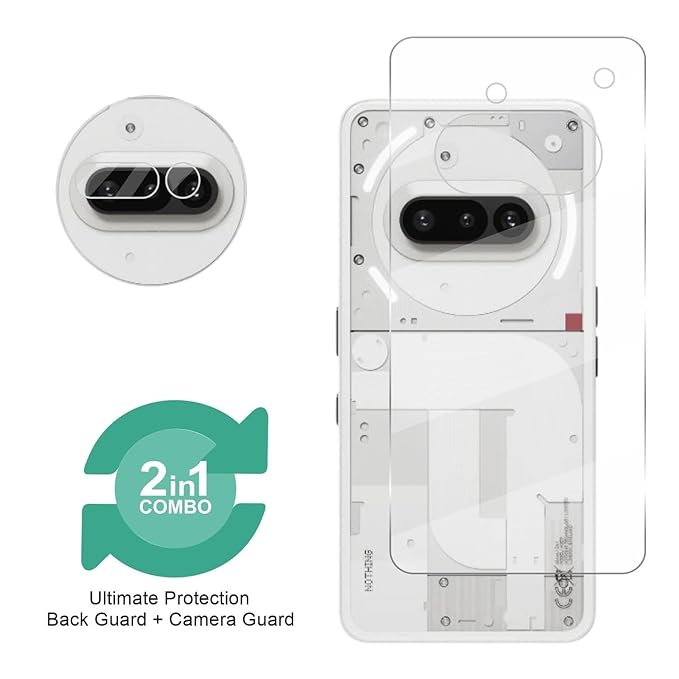 2in1 Camera Lens Nano Glass + Anti-Scratch TPU Back Guard Protector for Nothing Phone 3a | Back + Camera Guard