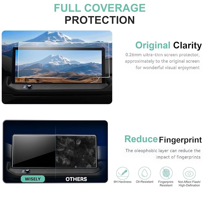 Wisely Premium Screen Guard for Toyota Fortuner 2021 Facelift & 2024 Models – 8-Inch Infotainment Display Protector, HD Clear, Anti-Glare, Scratch Resistant, Touch Responsive