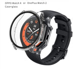 Wisely Electroplate Shine Slim Bumper Tempered Glass Case Cover for OnePlus Watch 2 – Transparent, Shockproof, Scratch-Resistant, Full Protection