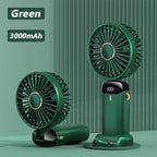Wisely Multifunctional Handheld Fan with Digital Display – Rechargeable USB Mini Fan | 5-Speed, Silent, Foldable, Portable Cooling Fan for Travel, Office & Home