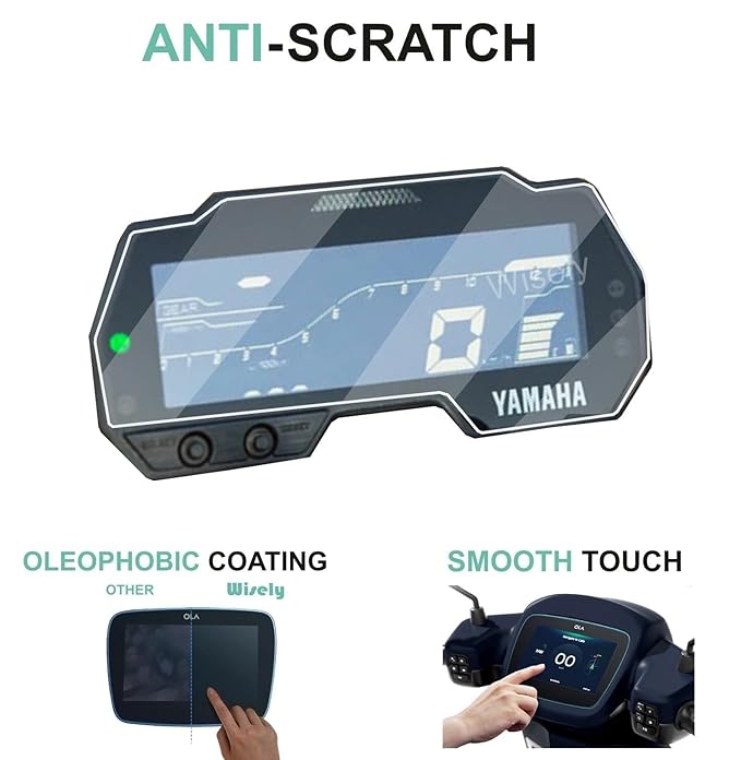 Wisely HD Clear Speedometer Screen Guard for Yamaha R15 V3 / MT-15 / FZS-FI V4 (2024) – Scratch-Resistant Instrument Cluster Protector