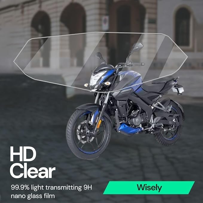 Wisely Premium Screen Guard Protector for New Bajaj Pulsar N150, N160 & N250 Facelift 2024 Motorcycle Digital Meter – 9H Hardness, Anti-Scratch, HD Clear, Full Edge Cover