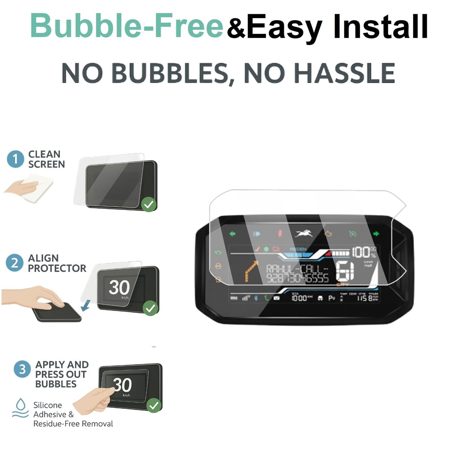 Wisely Screen Guard for New TVS Orbiter Electric Scooter (2025) - TFT Display Digital Meter Protector - HD Clear