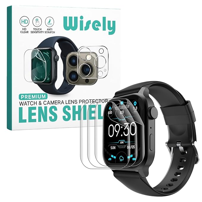 Wisely 3pcs Screen Guard Protector for Fire Boltt Rise Smartwatch 1.85" – HD Full Cover