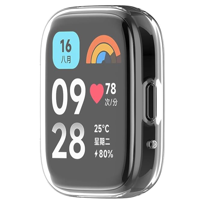 Wisely Protective Case Cover for Redmi Watch 3 Active – Soft TPU Full Screen Protector, HD Clear, Anti-Scratch, Shockproof, Transparent