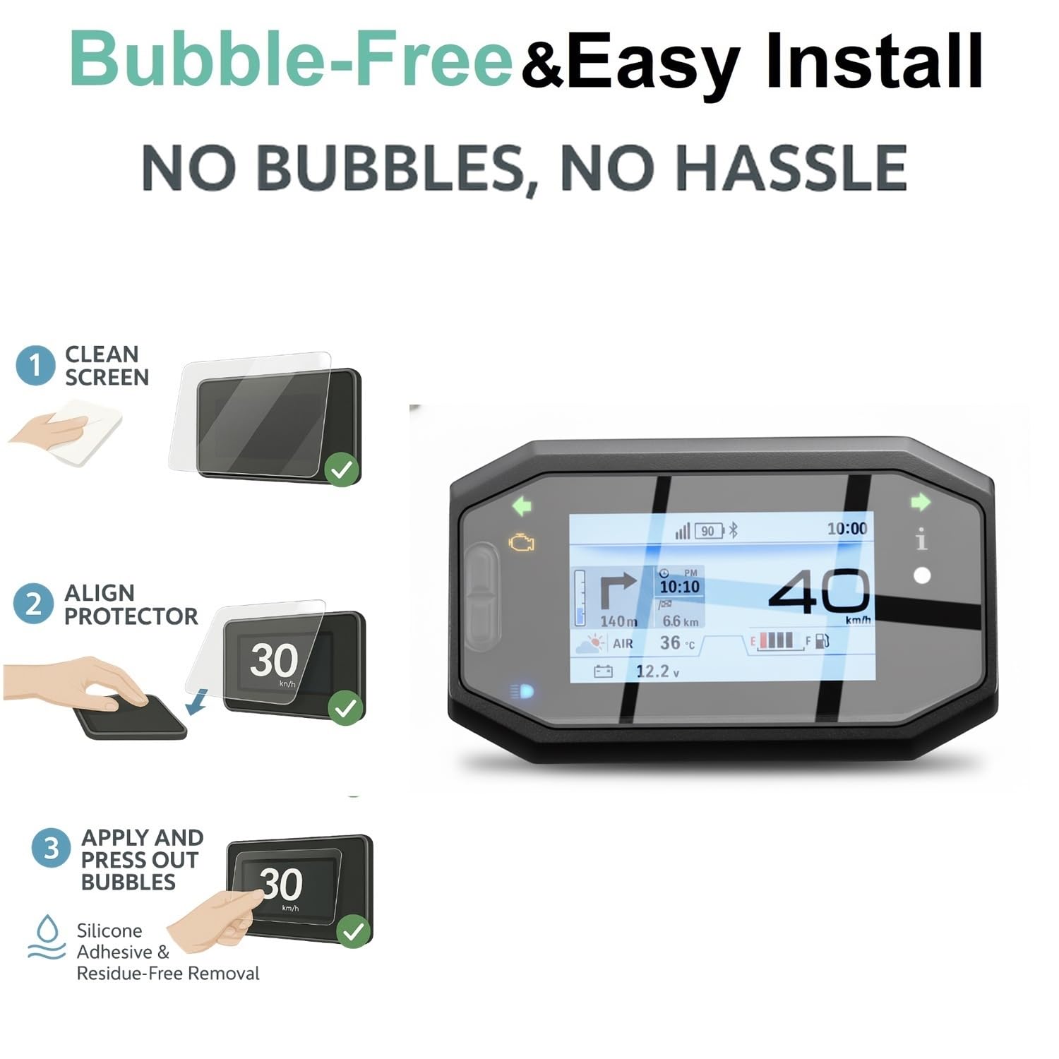 Wisely Premium Screen Guard for SUZUKI ACCESS 125 Ride Connect TFT Display Model (2025) Scooter - Digital Meter Protector