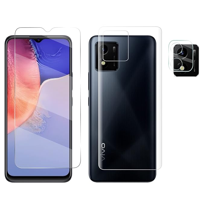 3-in-1 Nano Glass Screen Protector with Front, Back & Camera Guard for Vivo Y01