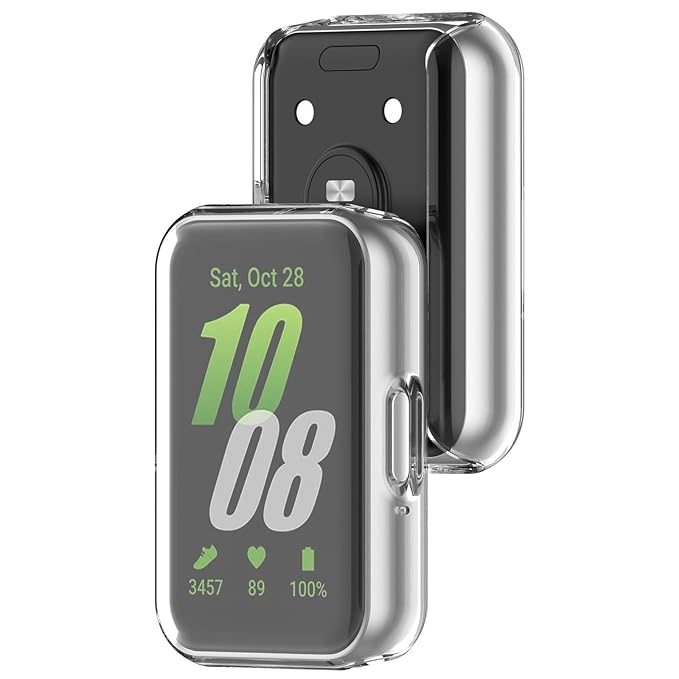 Wisely Soft TPU Protective Case with HD Screen Protector for Samsung Galaxy Fit 3 – Full-Edge Shockproof Cover (Transparent)