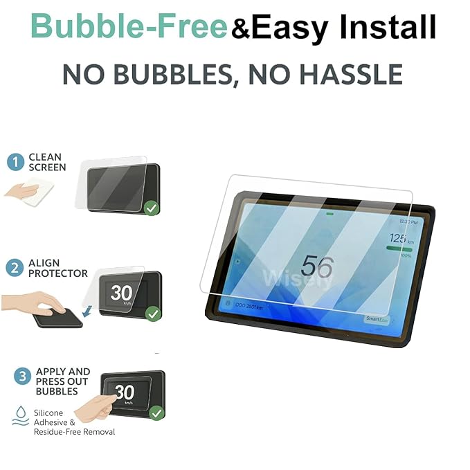 Wisely Premium Screen Guard for Ather Rizta EV Scooter – 7-Inch Digital Meter Touch Display Protector, Anti-Scratch, 9H Hardness, HD Clear Full Coverage