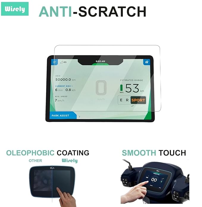 Wisely Premium 7-inch Screen Guard Protector for Ather 450x / 450 Plus Apex Gen 3 EV Scooter – HD Clear, Anti-Scratch Speedometer Display Film with Easy Installation Kit