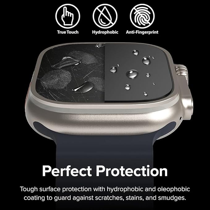 Tempered Glass for Apple Watch Ultra / Ultra 2 (49mm) | Full Cover Edge-to-Edge Screen Protector | 9H Hardness | Pack of 2