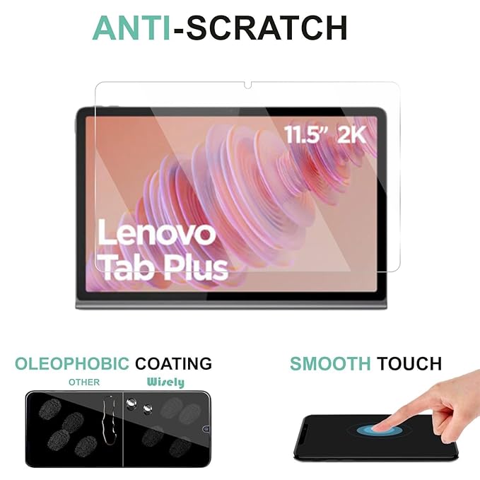 Wisely Premium Screen Protector for Lenovo Tab Plus 11.5" Tablet – Anti-Scratch 9H Glass Guard, HD Clear, Bubble-Free Installation Kit