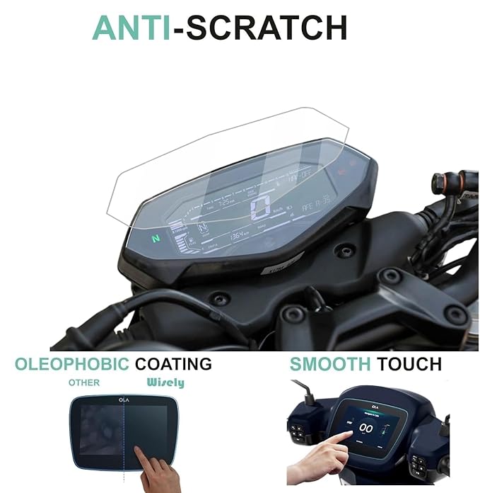 Wisely Premium Screen Guard Protector for New Bajaj Pulsar N150, N160 & N250 Facelift 2024 Motorcycle Digital Meter – 9H Hardness, Anti-Scratch, HD Clear, Full Edge Cover